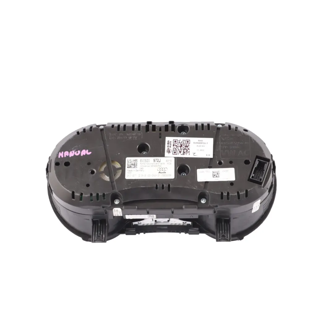 Instrument Cluster Speedometer Clocks Petrol Manual to Audi A3 8V with Part number 8V0920972J Audi A3 8V Instrument Cluster Speedometer Clocks Petrol Manual - SKU RHD-8V0920972J-1 - Part number 8V0920972J