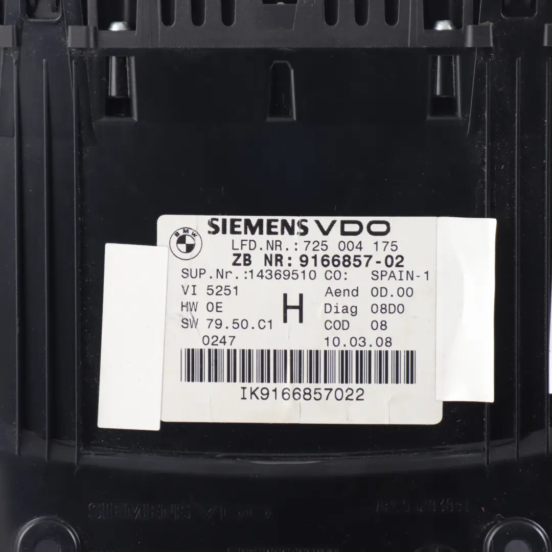 BMW 3 E90 E91 E92 Petrol Instrument Cluster Speedo Clocks Automatic MPH 9166857 - SKU rhd-9166857-2 - Part number 9148045