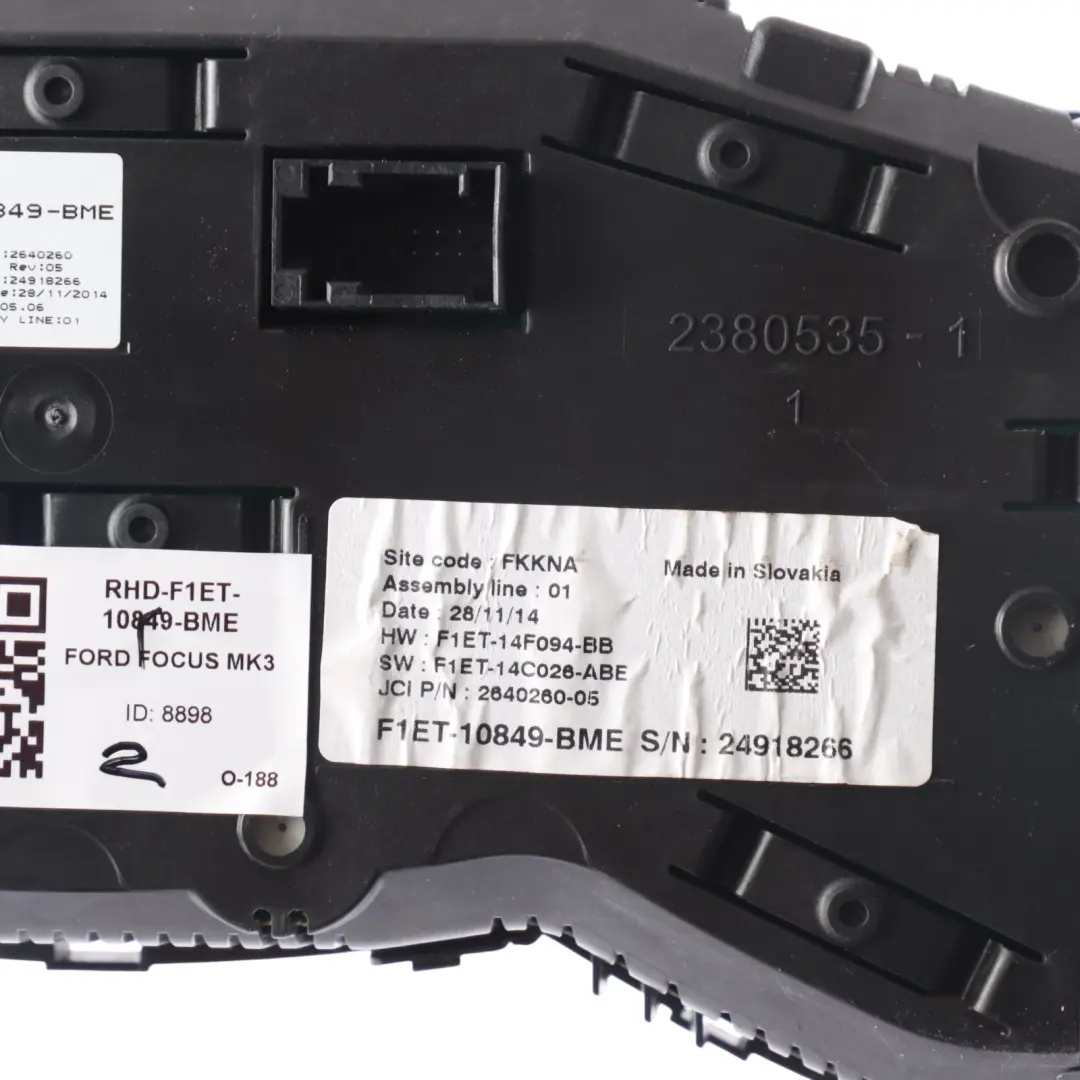 Ford Focus Mk3 Diesel Instrument Cluster Clock Speedometer Manual F1ET10849BME - SKU RHD-F1ET-10849-BME - Part number F1ET-10849-BME