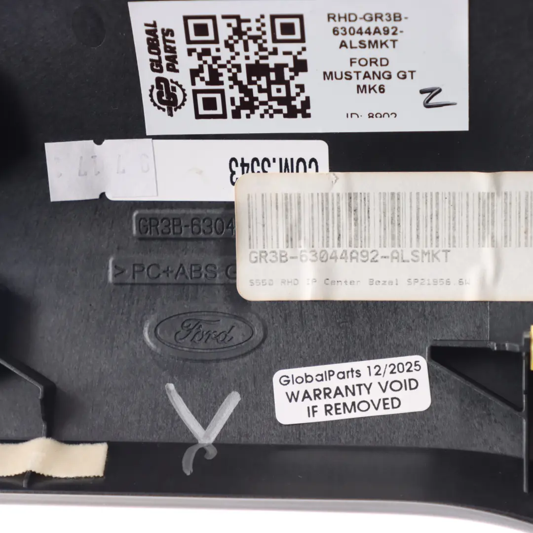Mk6 Centre Dashboard Air Vents Cover Trim to Ford Mustang with Part number GR3B-63044A92-ALSMKT Ford Mustang Mk6 Centre Dashboard Air Vents Cover Trim - SKU RHD-GR3B-63044A92-ALSMKT - Part number GR3B-63044A92-ALSMKT