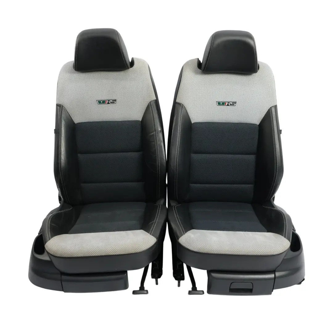 Skoda Octavia 1Z VRS RS Front Seats Rear Sofa Leather Cloth Grey Anthr Set Kit - SKU SKODA-OCTAVIA-RS-1Z-SEAT-SET-1 - Part number SKODA-OCTAVIA-RS-1Z-SEAT-SET