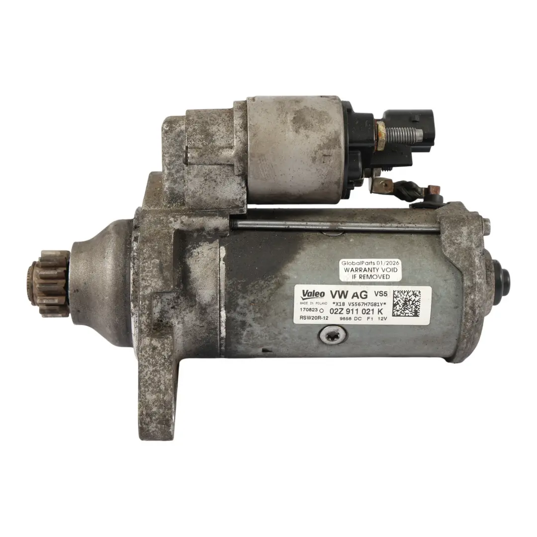 Audi A3 8V Seat Leon 5F Actionneur Démarreur Moteur Diesel 1.6 TDI - SKU 02Z911021K - Numéro de pièce 02Z911021K