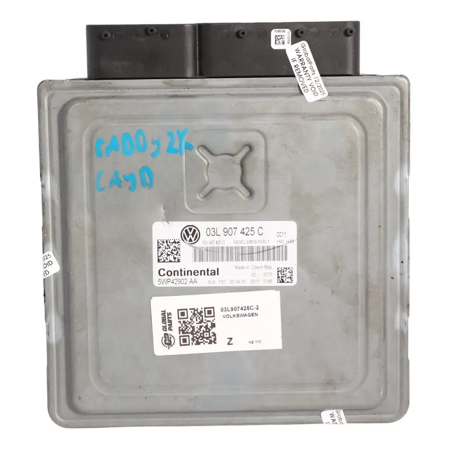 CAYD 102HP Engine Control ECU Manual to VW Volkswagen Caddy III 1.6 TDI with Part number 03L907425C VW Volkswagen Caddy III 1.6 TDI CAYD 102HP Engine Control ECU Manual - SKU 03L907425C-2 - Part number 03L907425C
