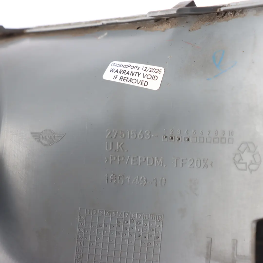 Mini Cooper R55 R56 Front Bumper Left N/S Trim Panel 2751563 Midnight Black-A94 - SKU 0430245-MNB - Part number 0430245