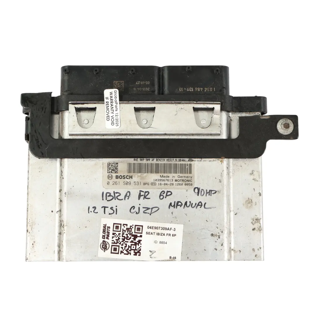 Seat Ibiza FR IV 1.2 TSI CJZD 110HP Kit Centralina Motore Manuale - SKU 04E907309AF-3 - Numero di parte 04E907309AF