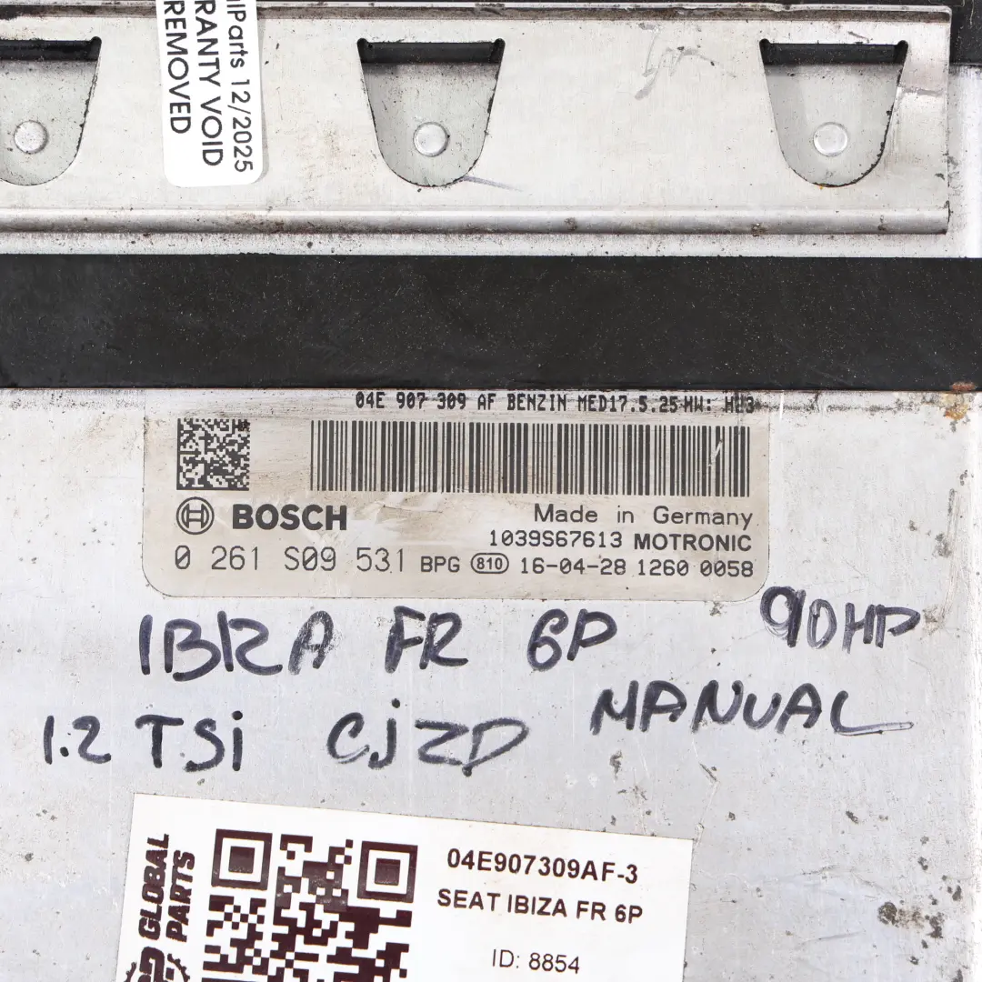 Seat Ibiza FR IV 1.2 TSI CJZD 110CH Kit Gestion Moteur Manuel - SKU 04E907309AF-3 - Numéro de pièce 04E907309AF