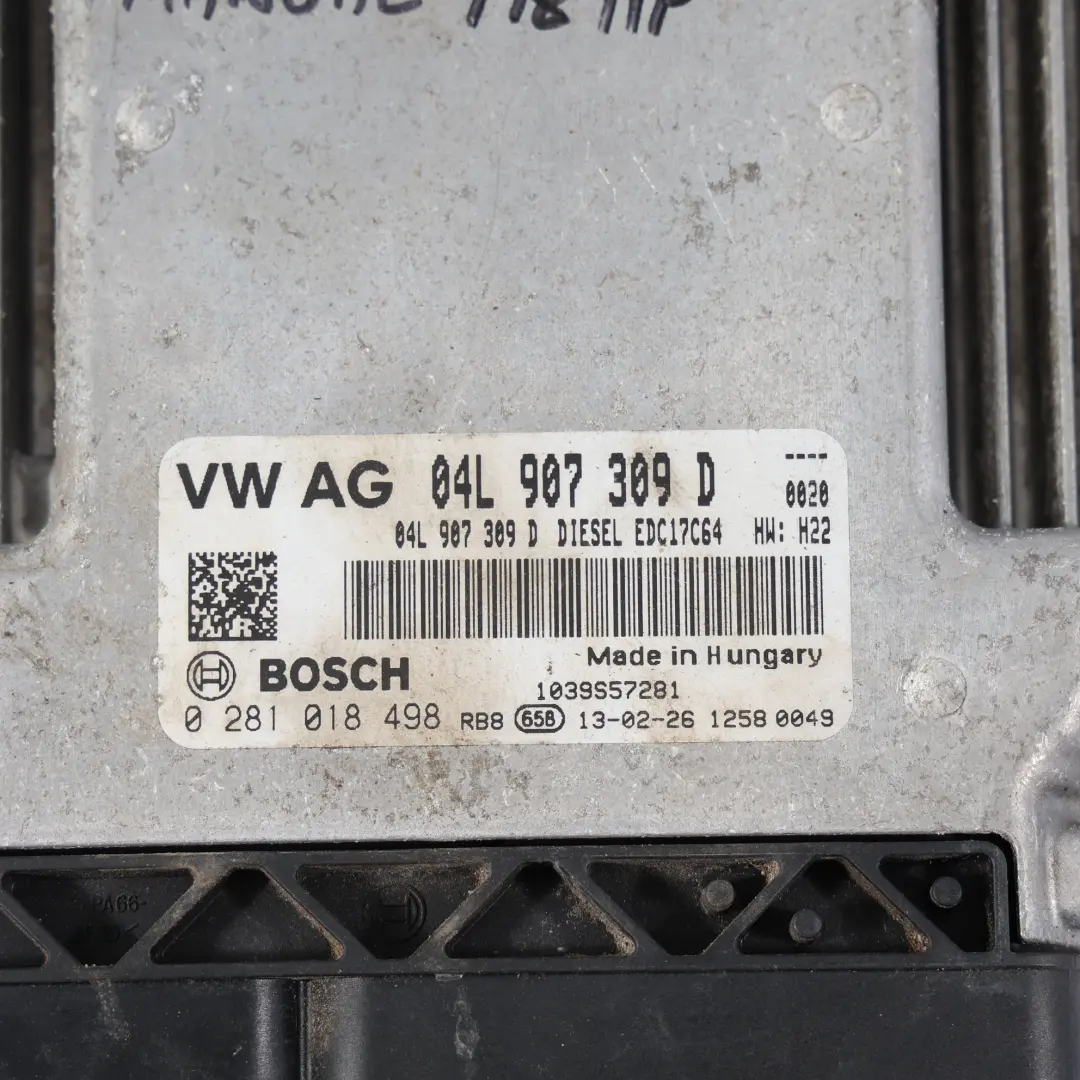 VW Golf VII 5G 2.0 TDI CKFC 150HP Kit Centralina Motore Manuale - SKU 04L907309D-3 - Numero di parte 04L907309D