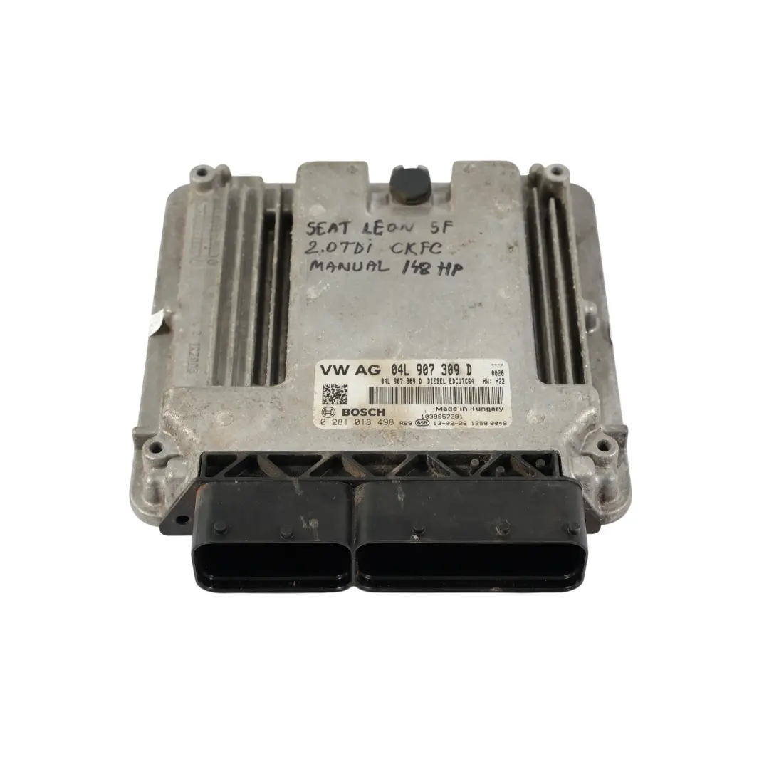 5G 2.0 TDI CKFC 150HP Unidad Control Motor Kit ECU Manual para VW Golf VII con número de pieza 04L907309D VW Golf VII 5G 2.0 TDI CKFC 150HP Unidad Control Motor Kit ECU Manual - SKU 04L907309D-3 - Número de pieza 04L907309D