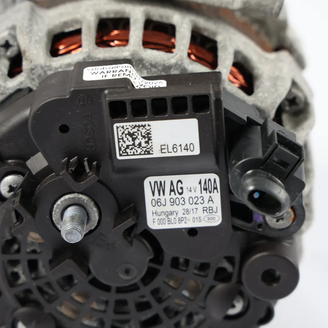 Lichtmaschine Generator 14V 140A 2.0 TFSI für Audi A3 8V VW Golf Mk7 mit Teilenummer 06J903023A Audi A3 8V VW Golf Mk7 Lichtmaschine Generator 14V 140A 2.0 TFSI - SKU 06J903023A - Teilenummer 06J903023A