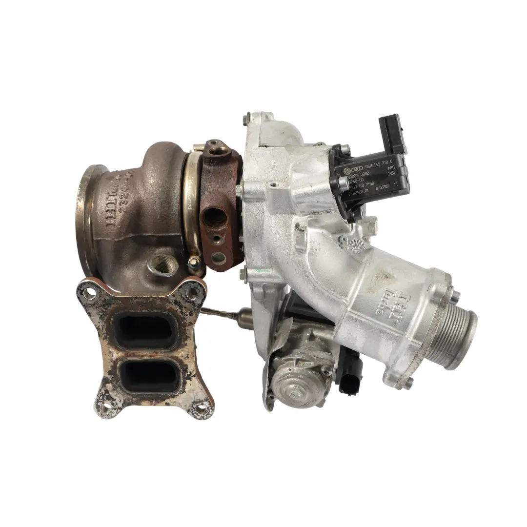 Turbocharger IHI Turbo 2.0 TFSI CJXC 06K145722T to Volkswagen Golf R Mk7 with Part number 06K145874F Volkswagen Golf R Mk7 Turbocharger IHI Turbo 2.0 TFSI CJXC 06K145722T - SKU 06K145874F - Part number 06K145874F