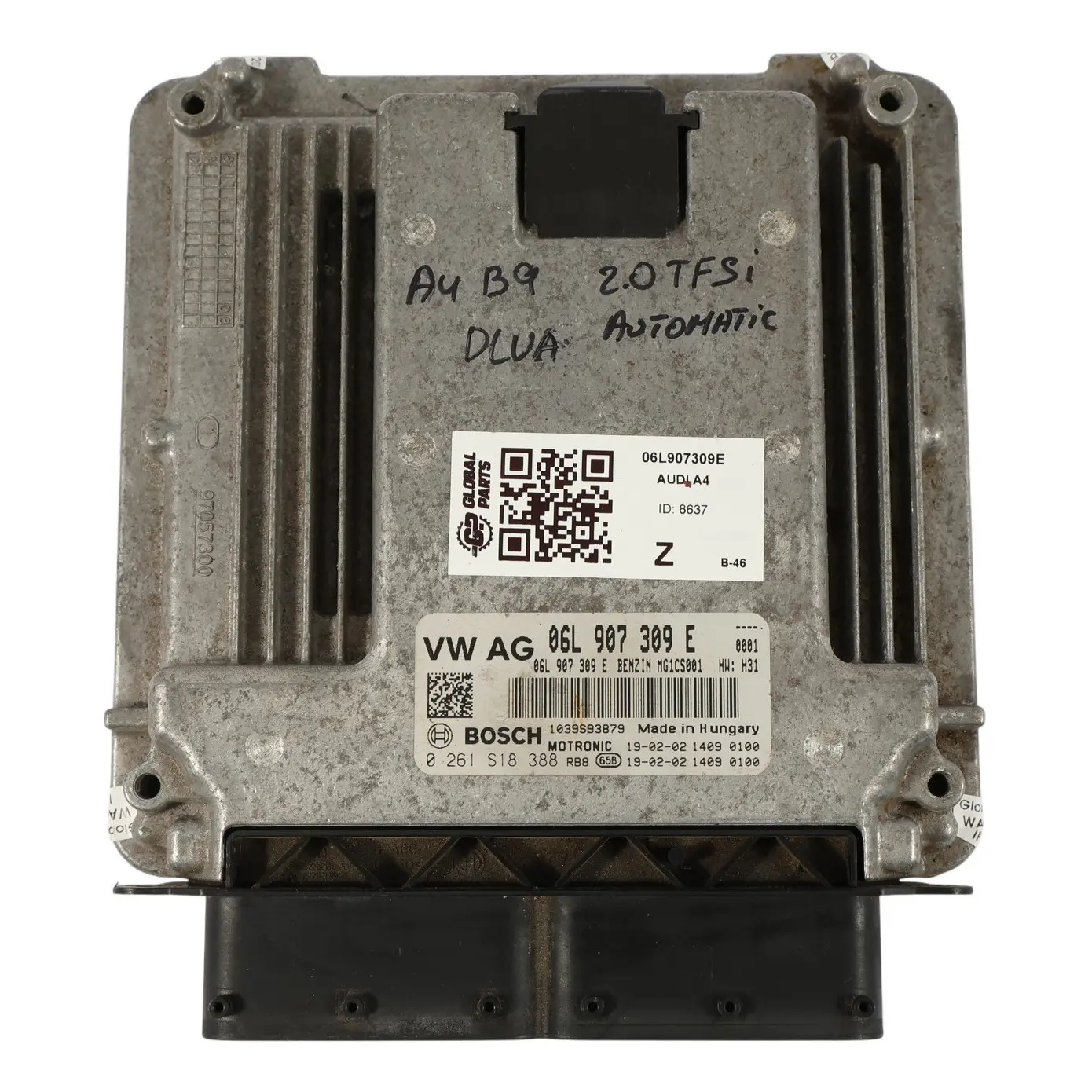 Audi A4 B9 2.0 TFSI DLVA 190HP Unidad Control Motor ECU 06L907309E Automático