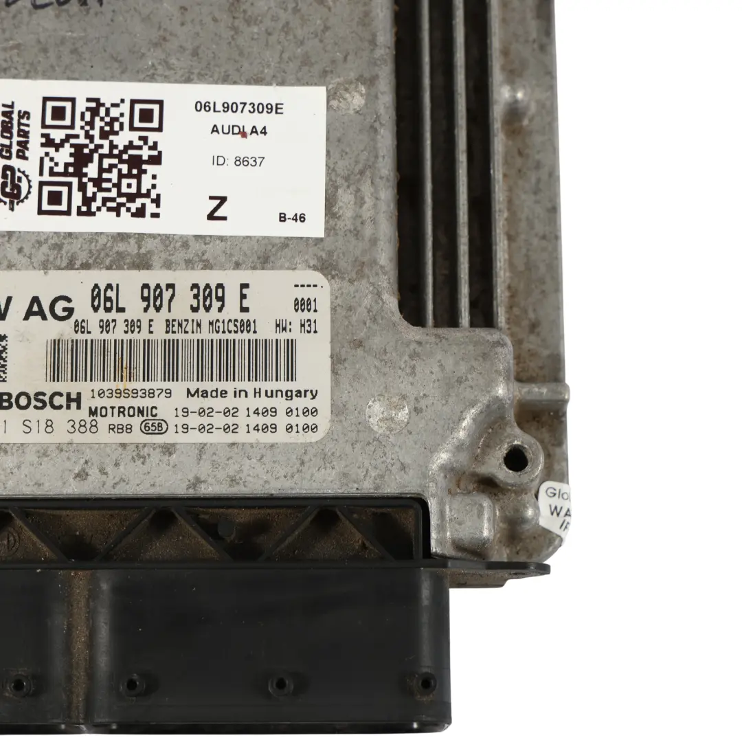 Audi A4 B9 2.0 TFSI DLVA 190CH Calculateur Moteur Automatique - SKU 06L907309E - Numéro de pièce 06L907309E