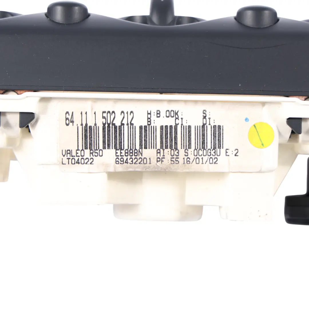 Heater Control Panel to Mini Cooper One R50 R52 R53 with Part number 1502212 Mini Cooper One R50 R52 R53 Heater Control Panel - SKU 1502212 - Part number 1502212
