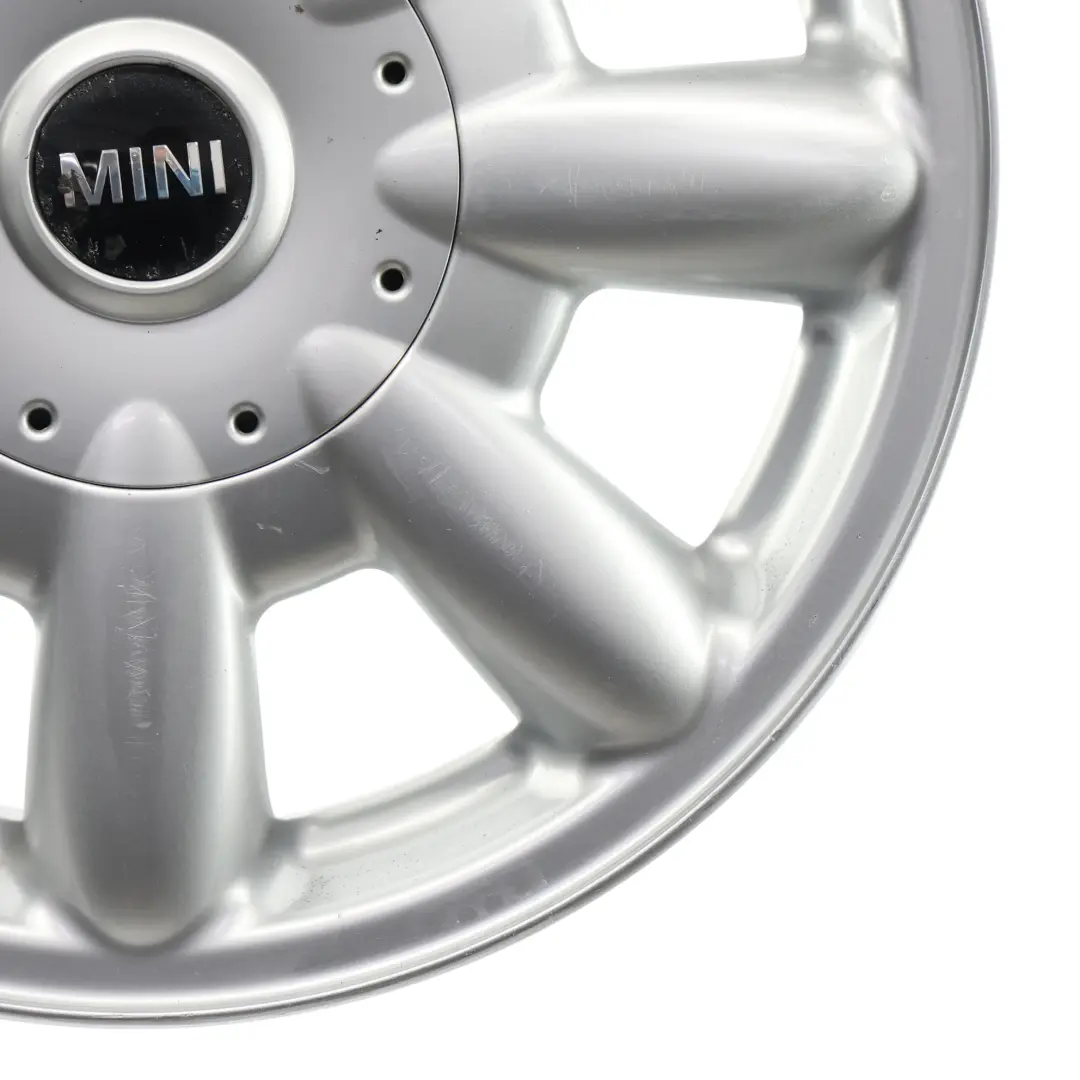 Argento Cerchio in lega 15" 5,5J ET:45 a 8 razze 82 per Mini Cooper One R50 R52 con numero di parte 1512347 Mini Cooper One R50 R52 Argento Cerchio in lega 15" 5,5J ET:45 a 8 razze 82 - SKU 1512347-1 - Numero di parte 1512347