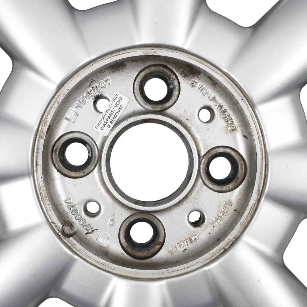 Mini Cooper One R50 R52 Argento Cerchio AlluMini o 15 " 5,5J ET: 45 8-Speiche 82 - SKU 1512347-2 - Numero di parte 1512347
