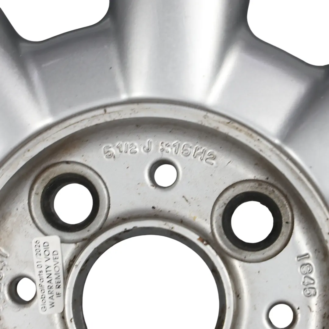 Alloy Rim 15" 5,5J ET:45 8-Spoke 82 to Mini Cooper R50 R52 Silver Wheel with Part number 1512347 Mini Cooper R50 R52 Silver Wheel Alloy Rim 15" 5,5J ET:45 8-Spoke 82 - SKU 1512347-4 - Part number 1512347