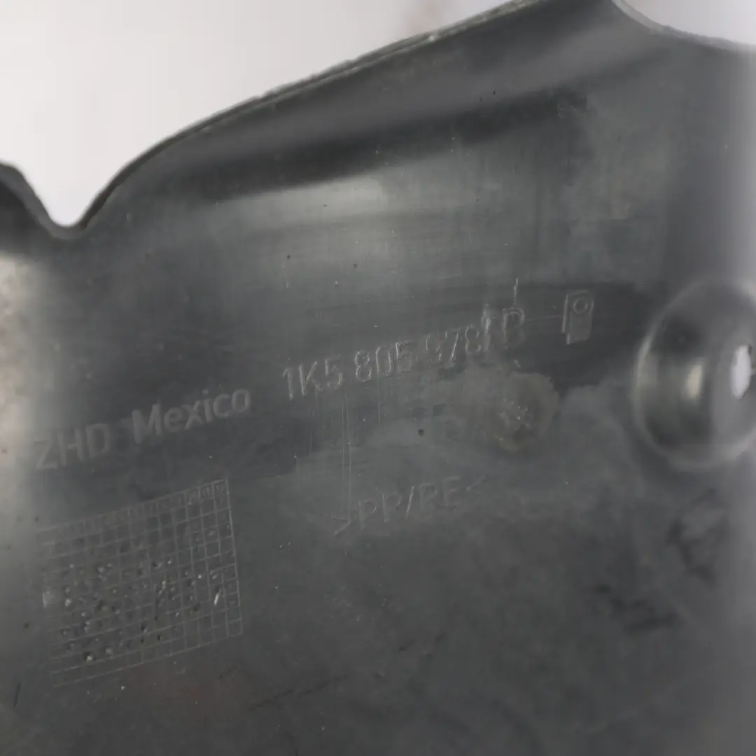 Mk6 Inner Wing Arch Liner Front Right O/S to Volkswagen Golf with Part number 1K5805978B Volkswagen Golf Mk6 Inner Wing Arch Liner Front Right O/S - SKU 1K5805978B - Part number 1K5805978B