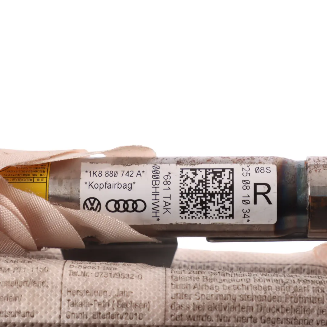 Mk3 Head Air Module Right O/S Roof Curtain to VW Volkswagen Scirocco with Part number 1K8880742A VW Volkswagen Scirocco Mk3 Head Air Module Right O/S Roof Curtain - SKU 1K8880742A - Part number 1K8880742A