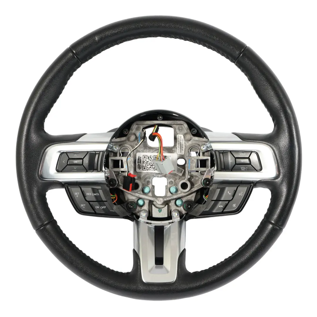 Lenkrad Schwarz Leder Multifunktion FR33-3F830-AF für Ford Mustang VI mit Teilenummer 2079333 Ford Mustang VI Lenkrad Schwarz Leder Multifunktion FR33-3F830-AF - SKU 2079333 - Teilenummer 2079333