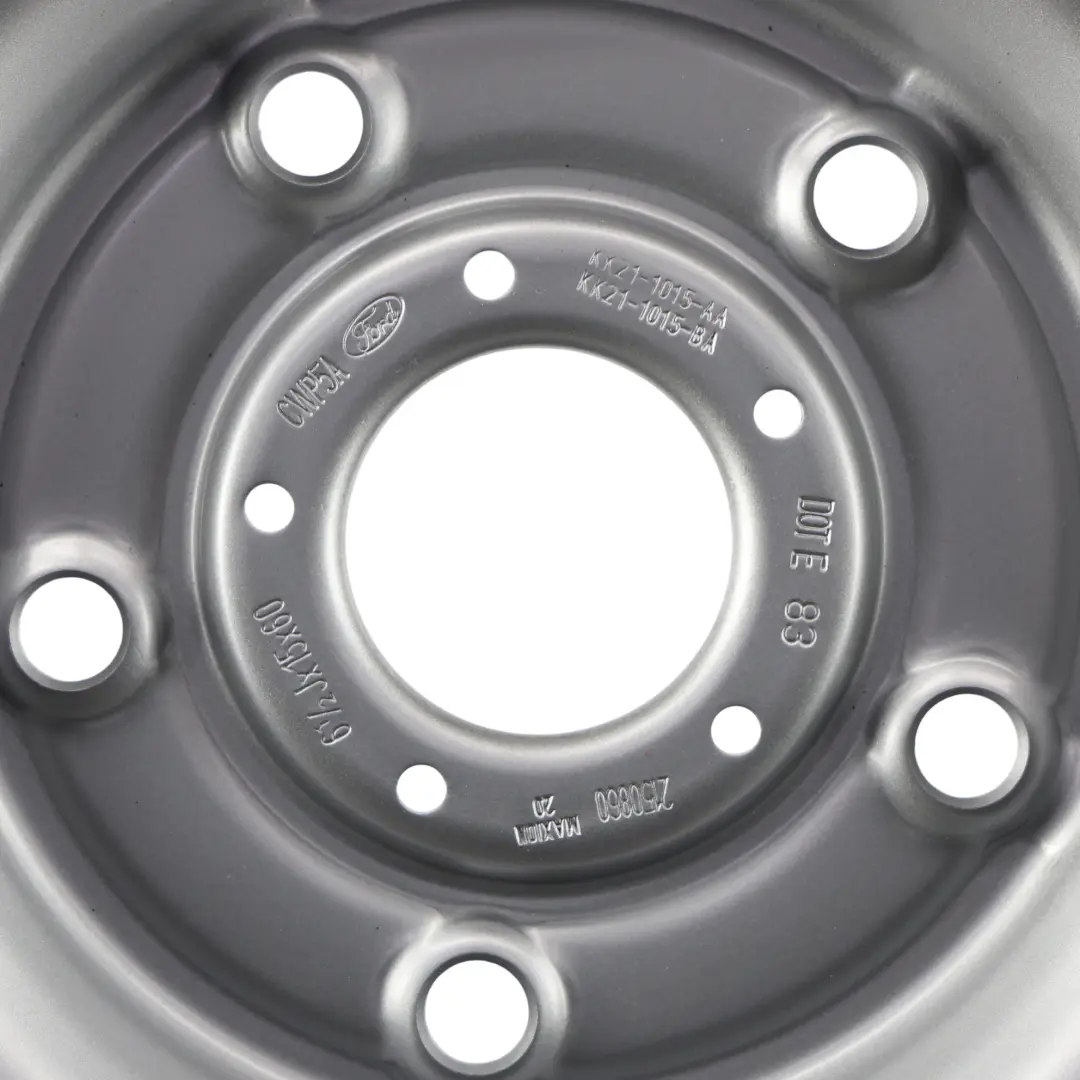 Felga Stalowa Srebrna 6.5J 15" ET:60 KK21-1015-AA do Ford Transit Custom o numerze 2150860 Ford Transit Custom Felga Stalowa Srebrna 6.5J 15" ET:60 KK21-1015-AA - SKU 2150860 - Numer Części 2150860