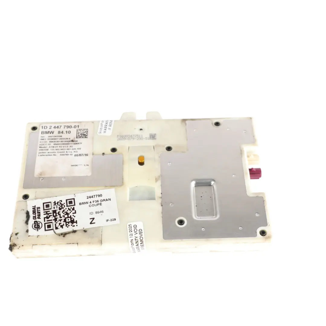Bluetooth Telematic Control Module Unit to BMW F30 F31 F32 F36 with Part number 2447790 BMW F30 F31 F32 F36 Bluetooth Telematic Control Module Unit - SKU 2447790 - Part number 2447790