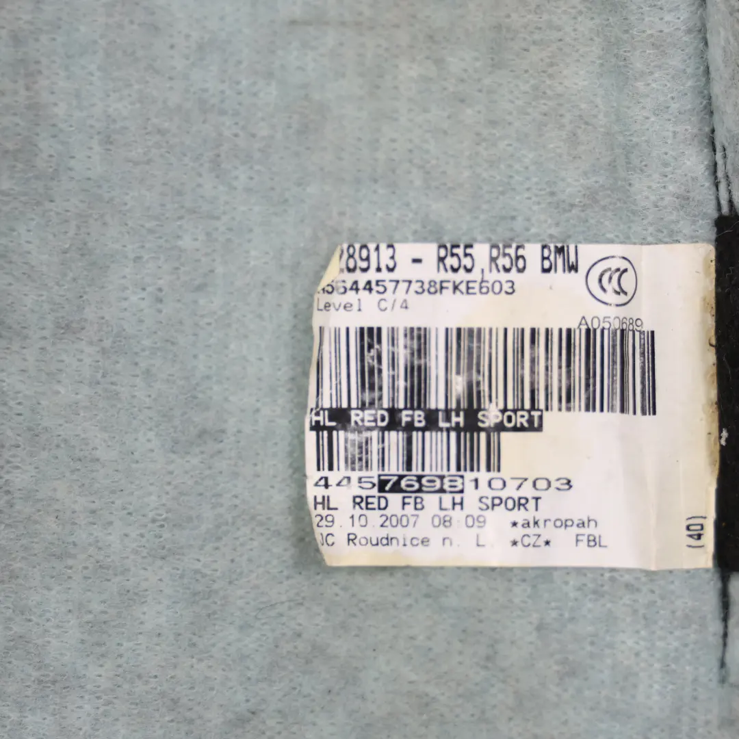 Mini R56 R57 Oparcie Fotela Tkanina Czerwona Skóra Lewy Przód - SKU 2753497-3 - Numer Części 2753497