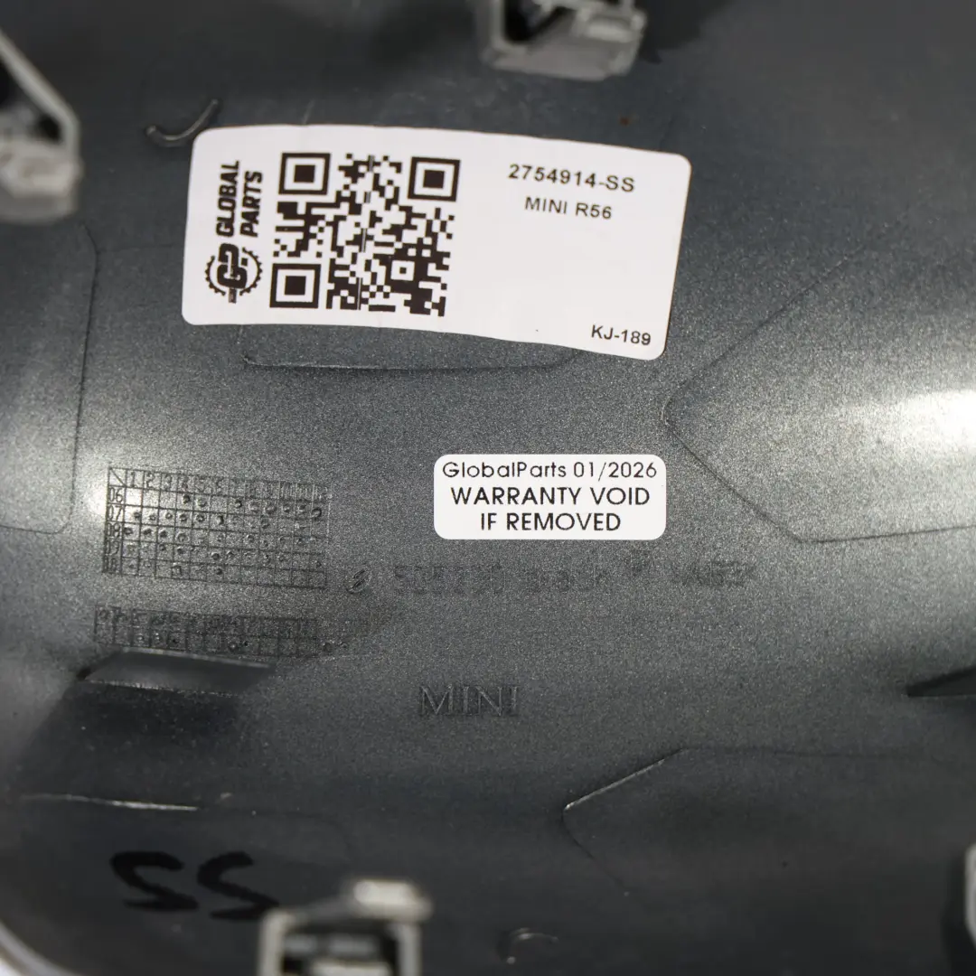 Cap Right O/S Wing Mirror Sparkling Silver to BMW Mini Cooper R55 R56 R60 Cover with Part number 2754914 BMW Mini Cooper R55 R56 R60 Cover Cap Right O/S Wing Mirror Sparkling Silver - SKU 2754914-SS - Part number 2754914