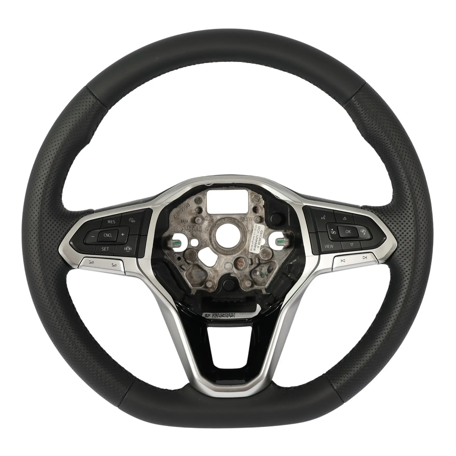 VW Polo MK6 Passat B8 Steering Wheel NEW Black Leather Flat Bottom 2G0419089A