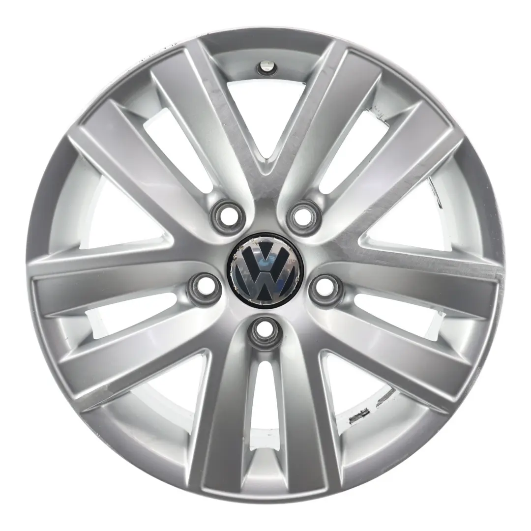 Volkswagen Caddy 2K Silberne Leichtmetallfelge Alufelge 15" 6J ET:47 - SKU 2K5601025-1 - Teilenummer 2K5601025