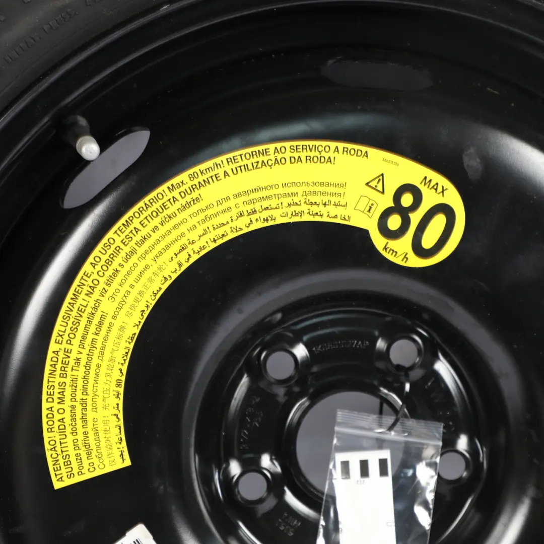 VW Golf Mk7 Space Spare Wheel Steel Rim Continental Tire 125/70 18" - SKU 3AA010006 - Part number 3AA010006