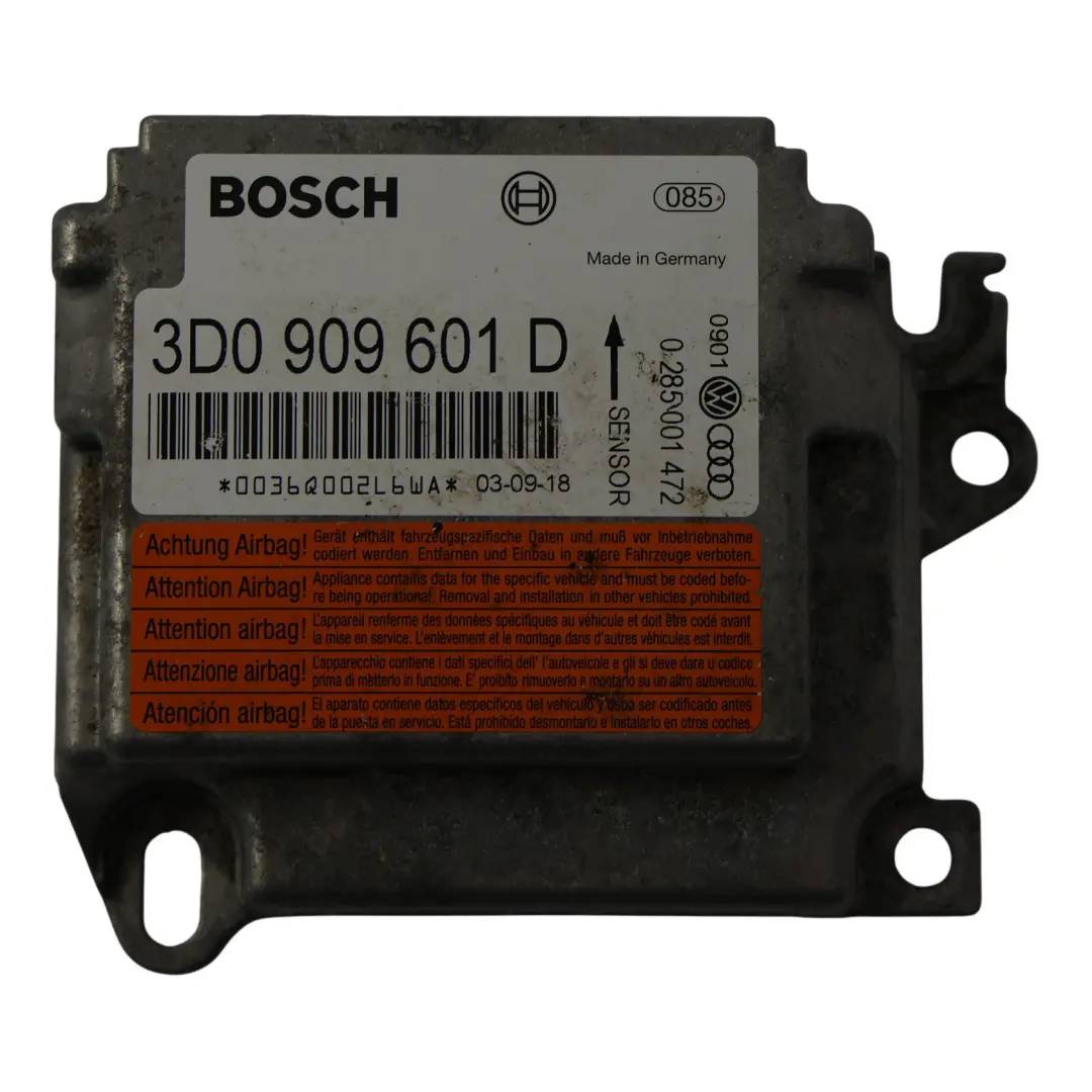 Porsche Cayenne 955 9PA Moduł Poduszki Powietrznej ECU SRS - SKU 3D0909601D - Numer Części 3D0909601D