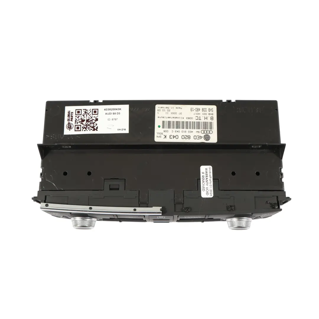 Salpicadero Calefacción Climatizador Panel Interruptor A/C para Audi A8 S8 D3 con número de pieza 4E0820043K Audi A8 S8 D3 Salpicadero Calefacción Climatizador Panel Interruptor A/C - SKU 4E0820043K - Número de pieza 4E0820043K