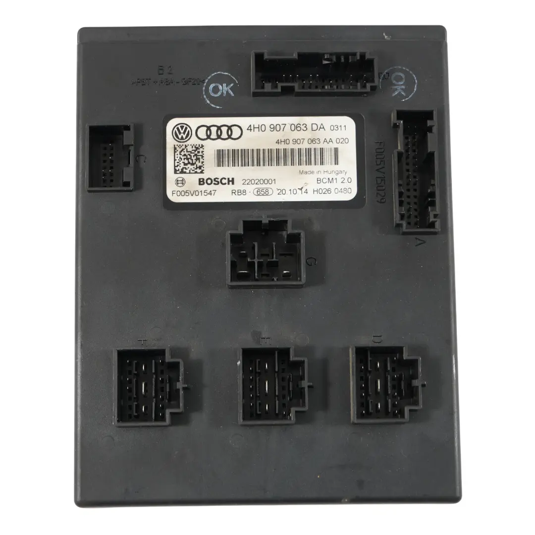 VW Touareg 7P Module De Confort De Commande De Carrosserie BCM1 ECU - SKU 4H0907063DA - Numéro de pièce 4H0907063DA