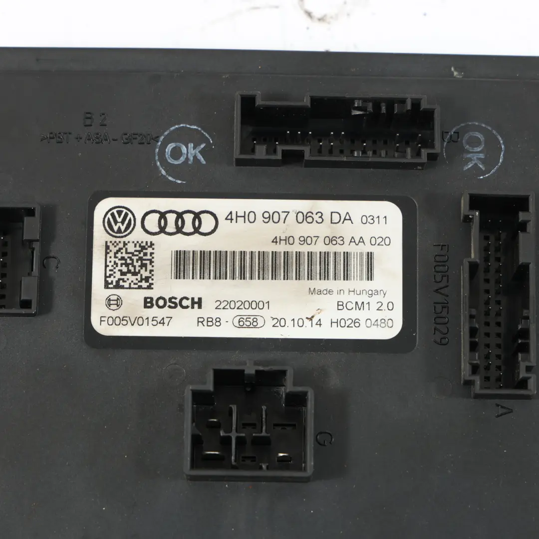 VW Touareg 7P Unità Di Controllo Modulo Di Comfort BCM1 ECU - SKU 4H0907063DA - Numero di parte 4H0907063DA