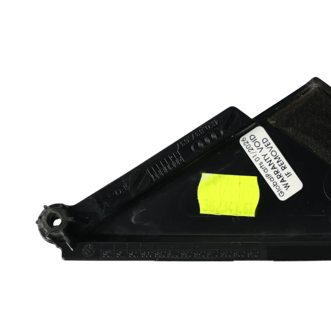 Audi A6 C8 Triangle Cover Trim Front Door Left N/S Exterior Black - SKU 4K0837637 - Part number 4K0837637