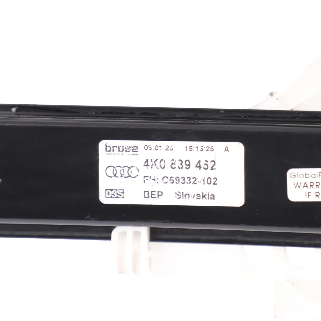 Audi A6 C8 Puerta Trasera Elevalunas Regulador Mecanismo Derecho - SKU 4K0839462 - Número de pieza 4K0839462