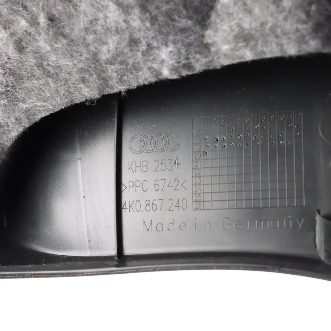 Audi A6 C8 Baguette Garniture Montant B Côté Passager Noir Côté Droit - SKU 4K0867240 - Numéro de pièce 4K0867240