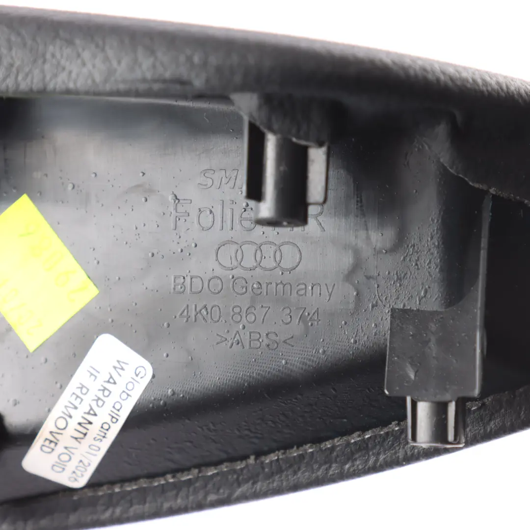 Türkarte Armlehne Abdeckung Schwarz Hinten Rechts für Audi A6 C8 mit Teilenummer 4K0867374 Audi A6 C8 Türkarte Armlehne Abdeckung Schwarz Hinten Rechts - SKU 4K0867374 - Teilenummer 4K0867374