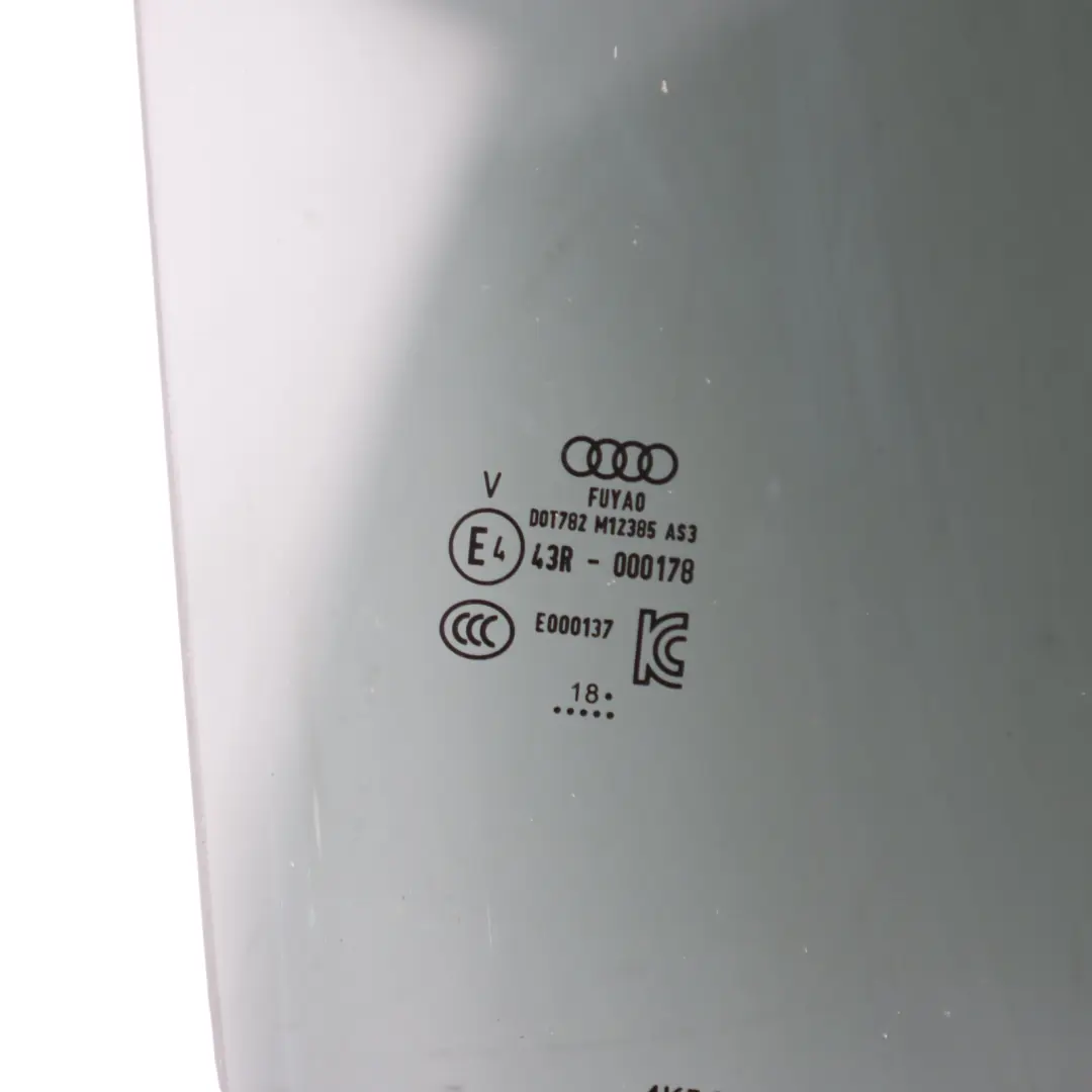 Audi A6 C8 Side Door Window Glass Rear Right O/S AS3 Tinted - SKU 4K5845206A - Part number 4K5845206A
