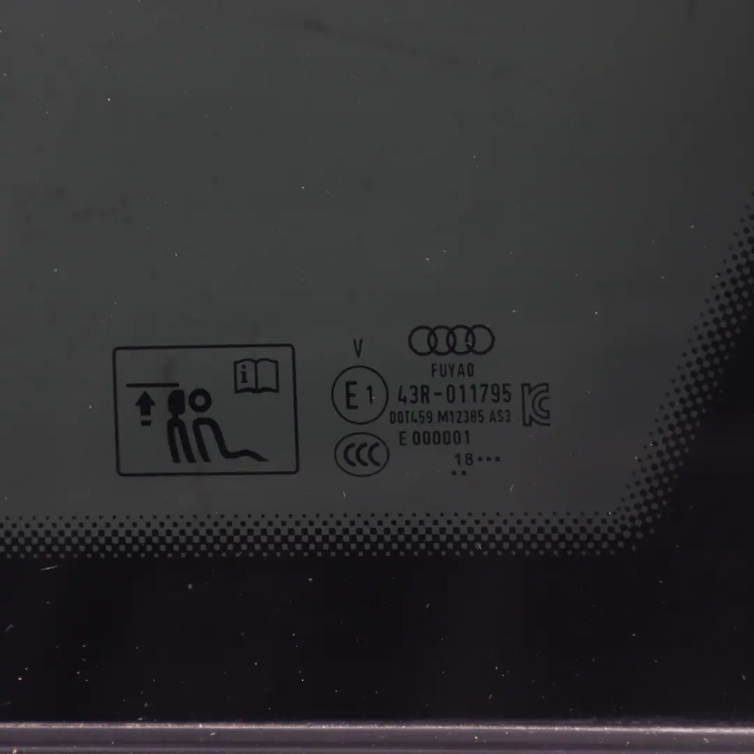 Audi A6 C8 Seite Tür Fenster Quartal Glas Hinten Rechts AS3 Getönt 4K5845206A - SKU 4K5845298E - Teilenummer 4K5845298E