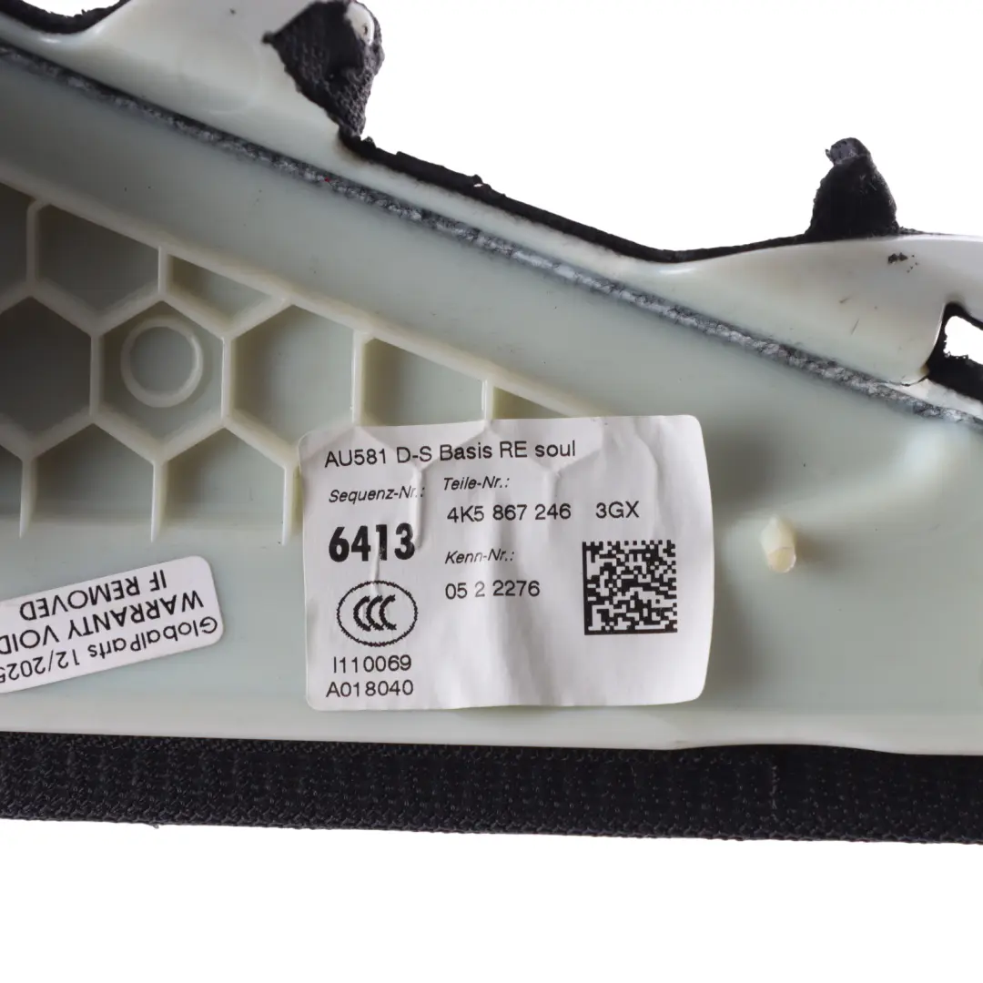 Audi A6 C8 D Pillar Column Cover Upper Side Trim Right O/S Black - SKU 4K5867246 - Part number 4K5867246