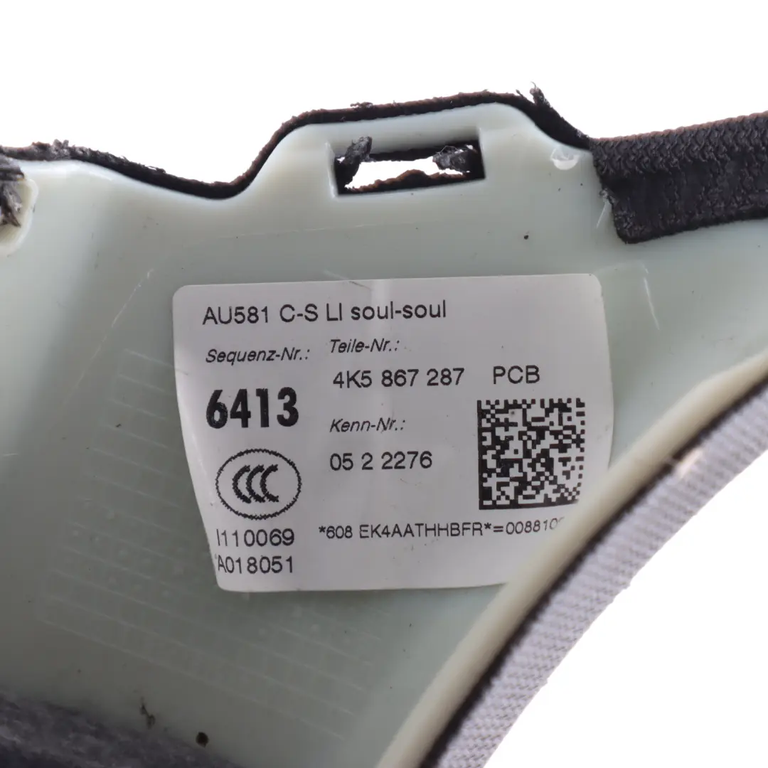 Audi A6 C8 Rear Cover D Pillar Column Inner Trim Left N/S Black - SKU 4K5867287 - Part number 4K5867287