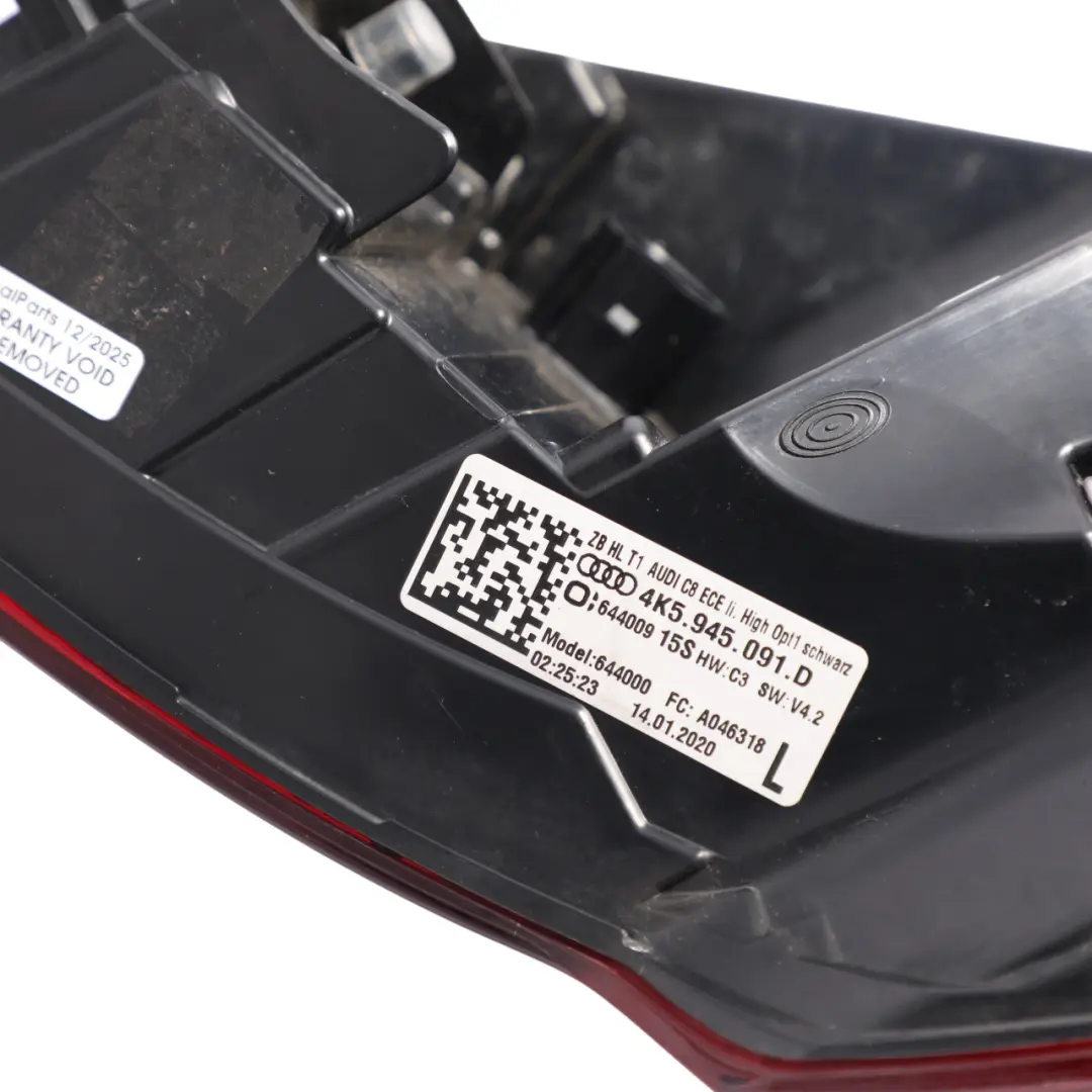 Audi A6 S6 C8 Rear Tailgate Boot Tail Light Lamp Inner Left N/S - SKU 4K5945091D-1 - Part number 4K5945091D