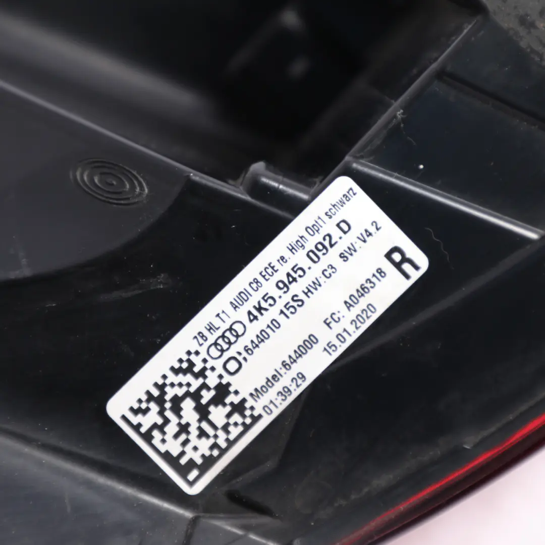 Audi A6 S6 C8 Rear Tailgate Boot Tail Light Lamp Inner Right O/S - SKU 4K5945092D - Part number 4K5945092D