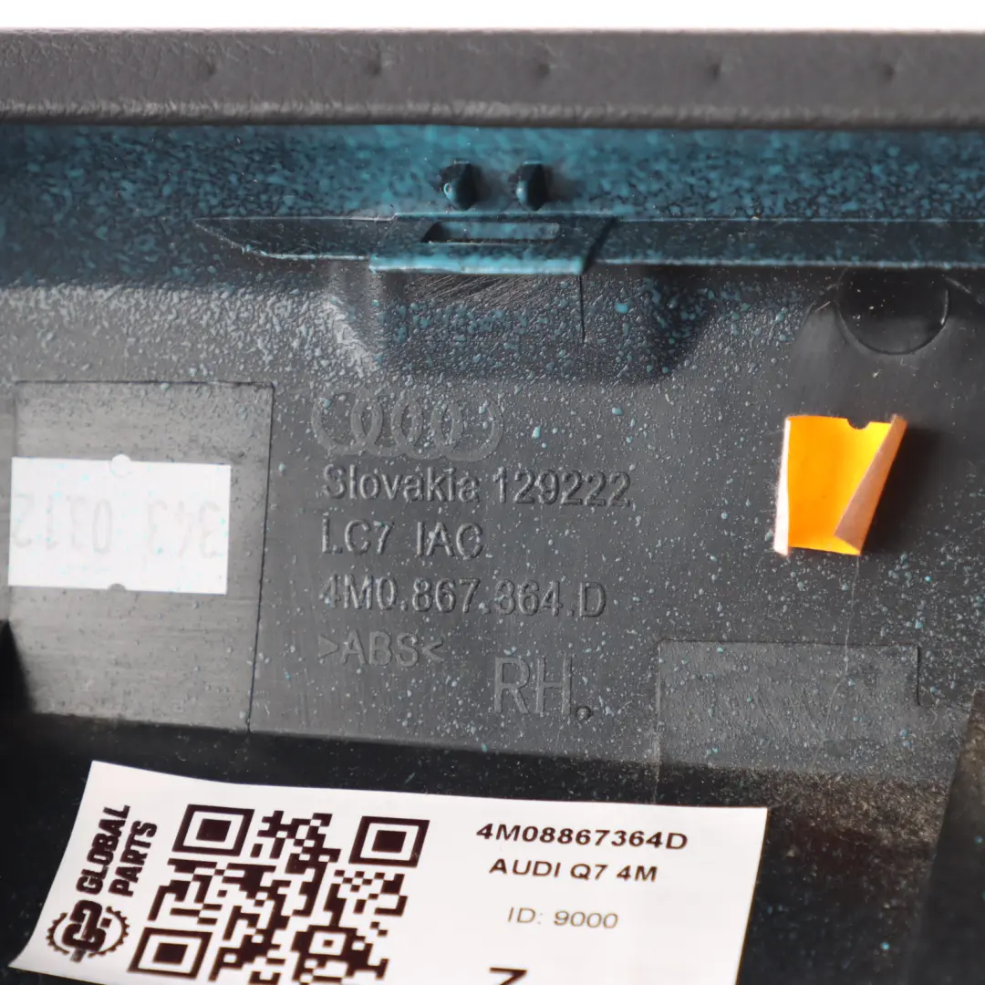 Audi Q7 4M Door Panel Trim Armrest Right O/S Soul Black - SKU 4M08867364D - Part number 4M0867364D