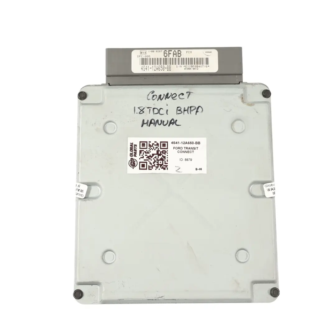 Ford Transit Connect 1.8 TDCI Módulo Control Motor ECU Manual - SKU 4S41-12A650-BB - Número de pieza 4S41-12A650-BB