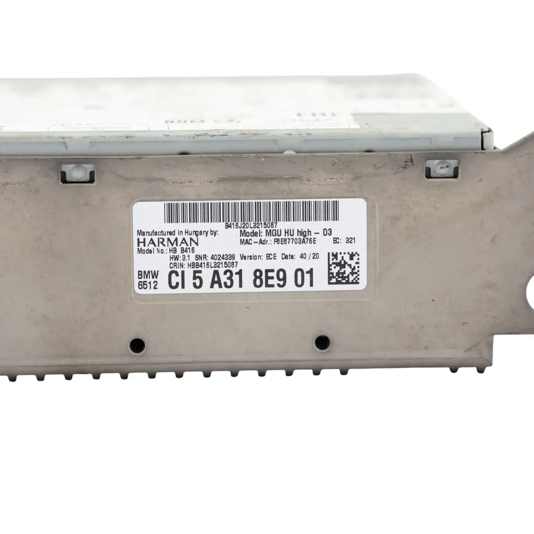 BMW F40 Module De Commande De Navigation Harman Becker - SKU 5A318E9 - Numéro de pièce 5A318E9