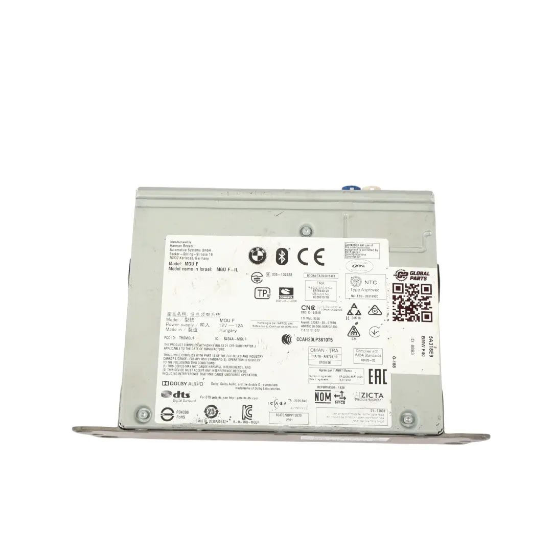 BMW F40 Head Unit Player Navigation Control Module Harman Becker - SKU 5A318E9 - Part number 5A318E9