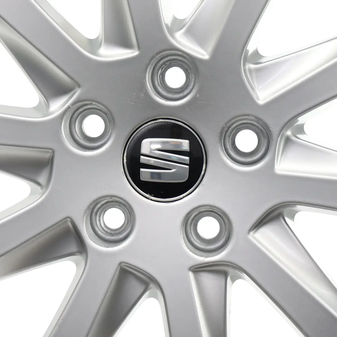 Mk3 5F Silver Wheel Rim Alloy 16" 6,5J ET:46 Star Spoke to Seat Leon with Part number 5F0601025A Seat Leon Mk3 5F Silver Wheel Rim Alloy 16" 6,5J ET:46 Star Spoke - SKU 5F0601025A-8 - Part number 5F0601025A