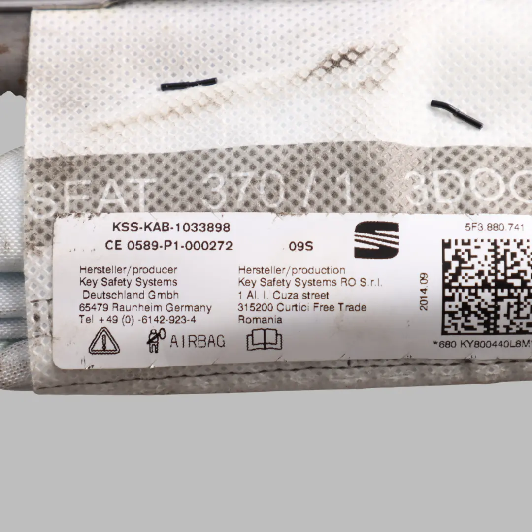 Seat Leon Mk3 Head Air Module Headliner Roof Curtain Left N/S 3-Door - SKU 5F3880741 - Part number 5F3880741